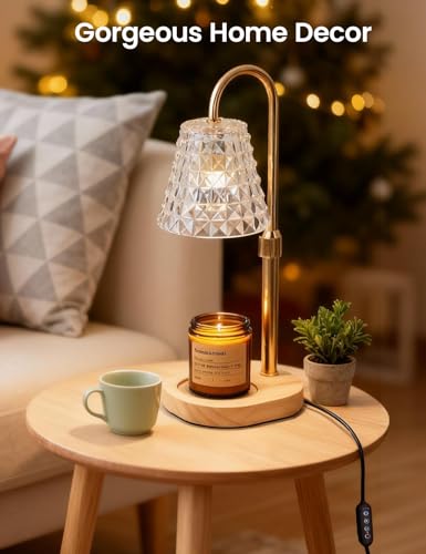 Dimmable Candle Warmer Lamp with Timer - Adjustable Height Wax Melter