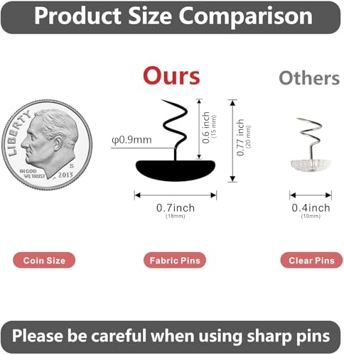 Upholstery Tacks Pins - 24 Pack Multipurpose Fabric Pins for Furniture