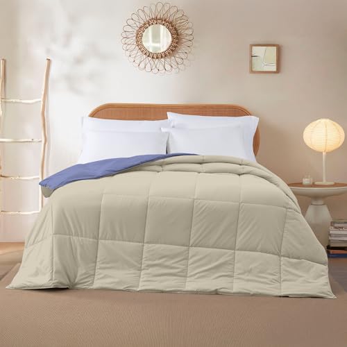 Reversible Down Alternative Comforter Twin - Blue/Cream