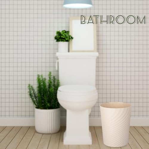 Small Plastic Bathroom Trash Can 1.8 Gallon Wastebasket
