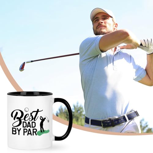 YHRJWN Best Dad By Par 11 Oz Golf Mug – White
