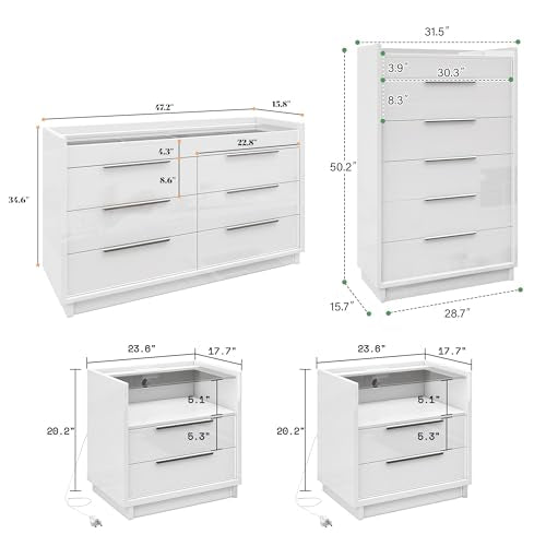 5-Piece Queen Bedroom Furniture Set with Platform Bed and Storage