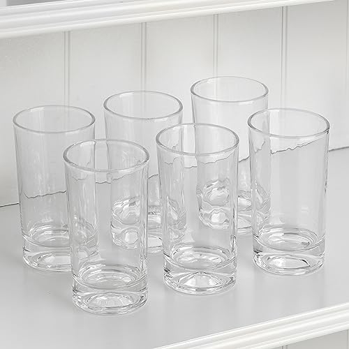 Small Juice Glasses Set - 5.5 Ounce Heavy Base Glass Tumblers (Set of 6)