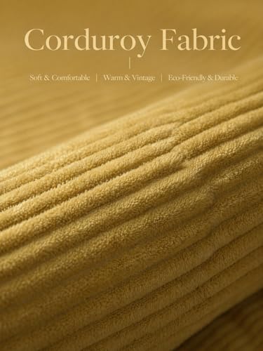 Corduroy Lumbar Pillow - 6x14 Inch Neck Roll for Support
