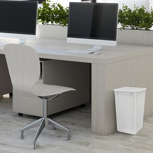 Double Pullout Kitchen Trash Can 35 Qt White Waste Bin