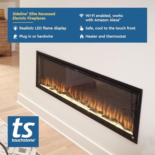 60-Inch Recessed Smart Electric Fireplace with WiFi and Heater