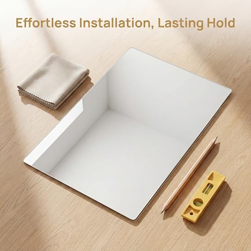 Shatterproof Acrylic Mirror Tiles - 8x12 Inch Self-Adhesive Wall Sheets (4 Pcs)