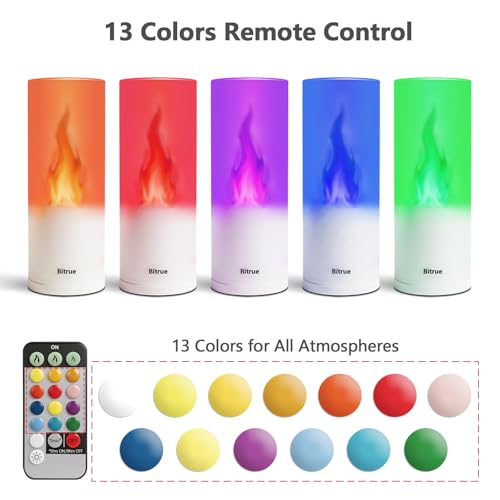 Bitrue 2nd-Gen Flameless Candles with Remote - 2 Pack, 13 Colors, Timer, Rechargeable