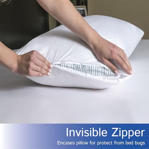 Four Seasons Essentials Standard Waterproof Pillow Protectors, Set of 2