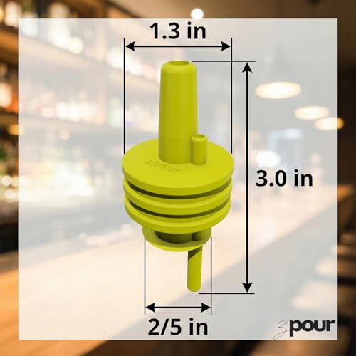 Yellow Silicone Liquor Pour Spout Pack of 6 - Leakproof Bar Dispenser for Bottles