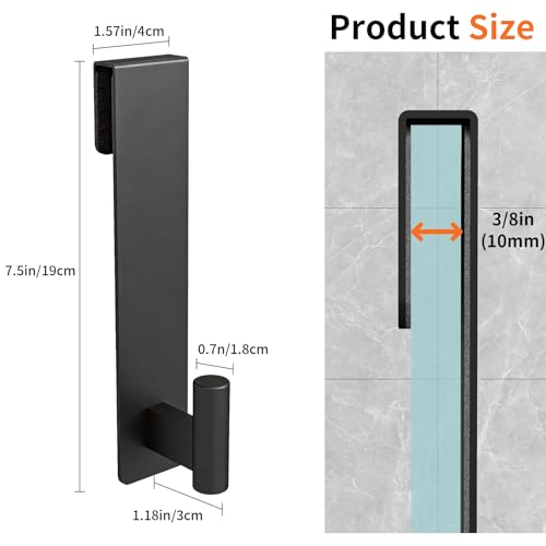 7.5-Inch Stainless Steel Shower Door Towel Hooks for 3/8-Inch Glass, 2 Pack