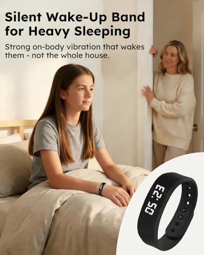 Vibrating Alarm Clock Watch for Heavy Sleepers - Silent Wake Up Wristband