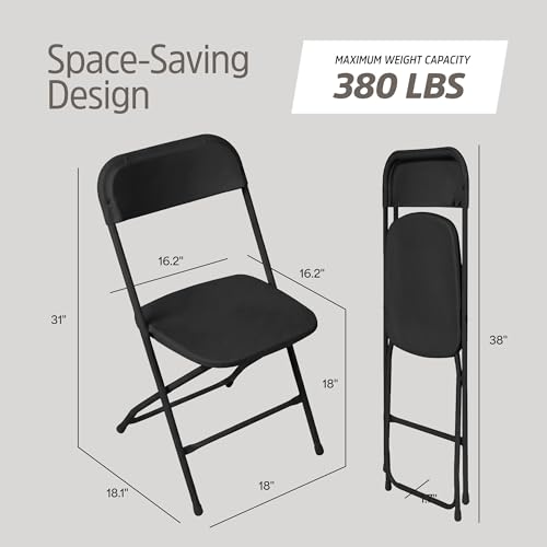 10-Pack Heavy-Duty Folding Chairs - Portable Steel Frame Seating