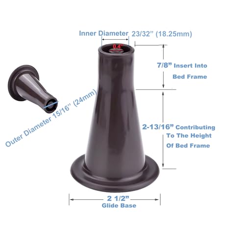 Replacement Bed Frame Feet to Replace Wheels - Non-Slip Glides (4 Pack)