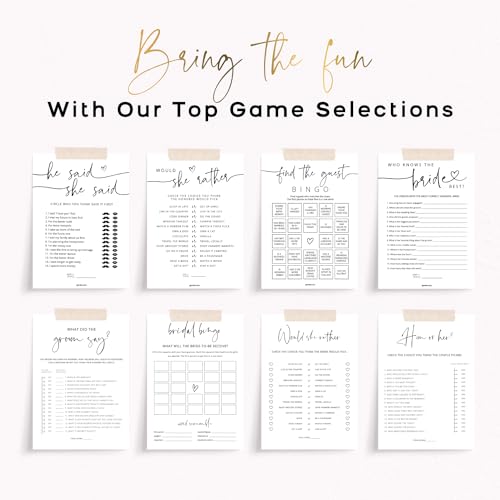 GardenCity Guess Who Bride or Groom? Bridal Shower Games for 50 Guests - Minimalist Design