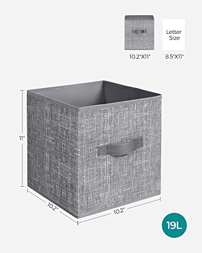 Foldable Storage Cubes Set of 6 Non-Woven Fabric Bins Gray