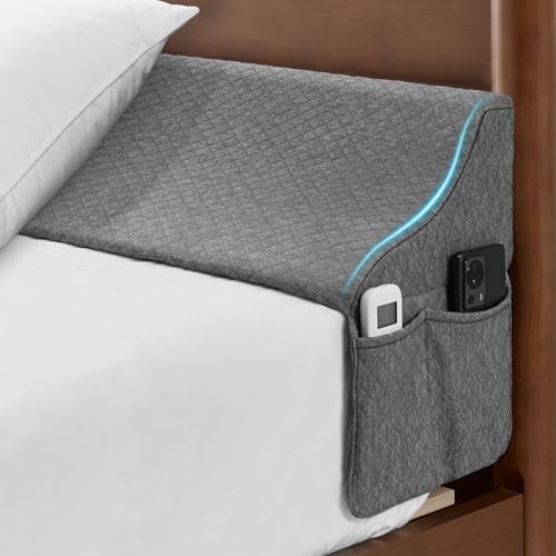 Queen Size Bed Wedge Pillow for Mattress Gap Filling - Grey