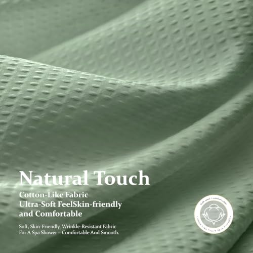 Dynamene Waffle Shower Curtain 72x72 Sage Green Heavy Duty