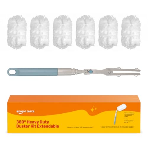 360° Heavy Duty Duster Kit with Extendable Handle & 6 Microfiber Refills