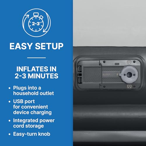 Twin Inflatable Air Mattress with Built-in Pump, Pillow & USB Charger