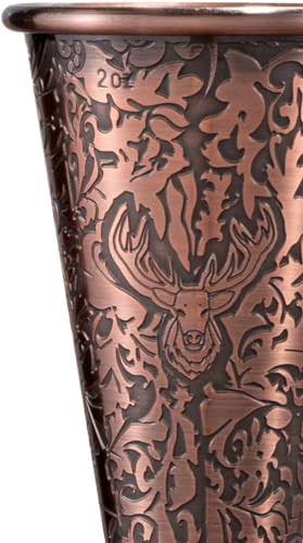 Sky Fish 3D Relief Cocktail Jigger Set Stainless Steel Copper Plated 1/2oz-2oz