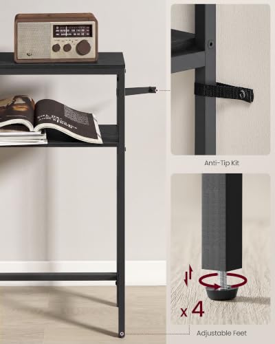 2-Tier Narrow Console Table, Modern Sofa Table with Storage Shelves