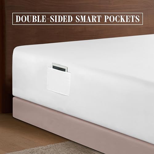 King Size Extra Deep Pocket Fitted Sheet for Mattresses Up to 24 Inches