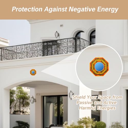 4-Inch Feng Shui Bagua Mirror Set: Concave and Convex Protection Mirrors