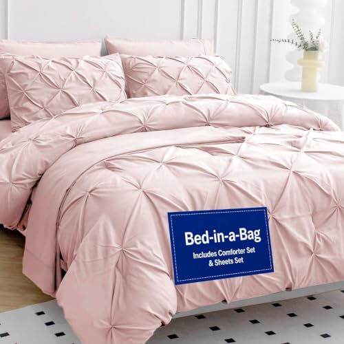 Queen Size 7-Piece Down Alternative Comforter Set - Sepia Rose
