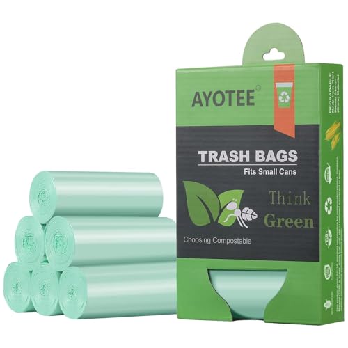 1.2 Gallon Compostable Small Trash Bags (125 Count) - 5L Can Liners