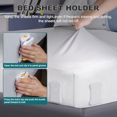 Bed Sheet Holders with Reinforced Clips for All Mattress Sizes