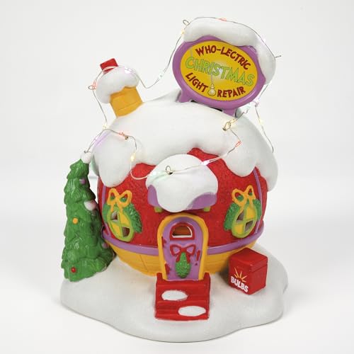Department 56 Grinch Village Who-Lectric Light Repair Lit Building, 7-Inch