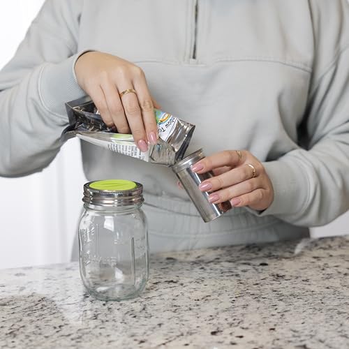 Jarware Mason Jar & Tea Infuser Lid - Fits Regular Mouth Mason Jars, Stainless Steel Filter, Perfect for Hot & Cold Brew Tea (Variation: Mason Jar & Tea Infuser Lid)