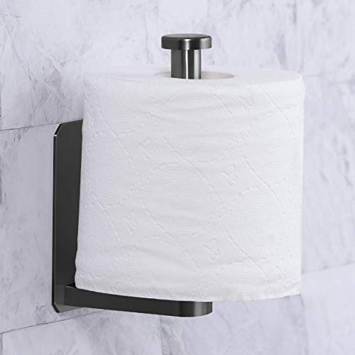 Self-Adhesive Toilet Paper Holder, Stainless Steel No-Drill Wall Mount