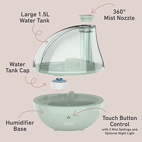 Ultrasonic Cool Mist Humidifier and Soft Glow Night Light for Nursery