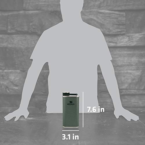 STANLEY Easy Fill 8 oz Flask - Hammertone Green Stainless Steel Leakproof