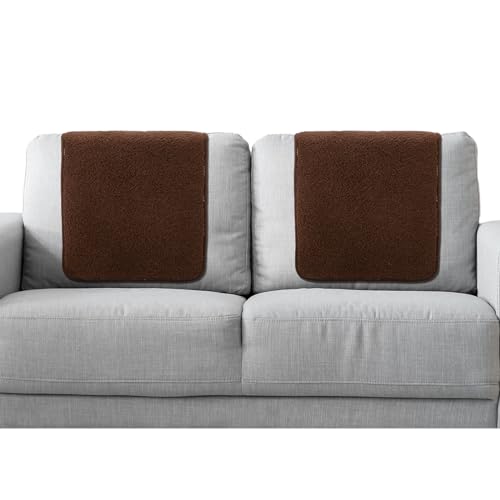 Recliner Headrest Covers Set - Non-Slip Sofa Protector (Coffee)