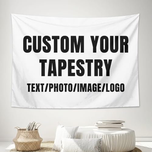 Custom Tapestry Wall Hanging - Personalized Photo & Text Fabric Banner