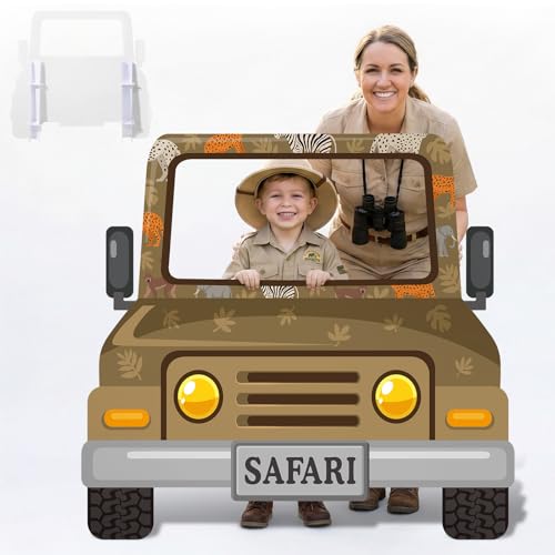 Safari Truck Photo Backdrop Stand-Up Cardboard Cutout 60x54 Inch