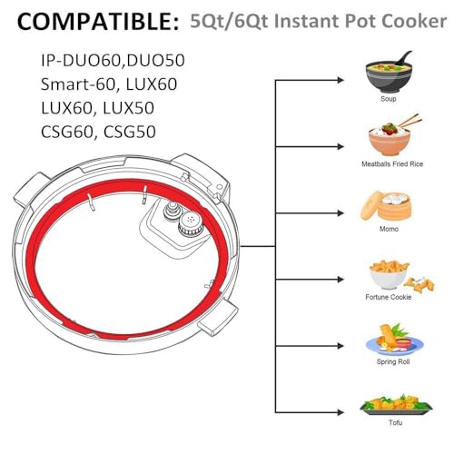 Silicone Sealing Ring for 5qt and 6qt Electric Pressure Cookers (2 Pack)