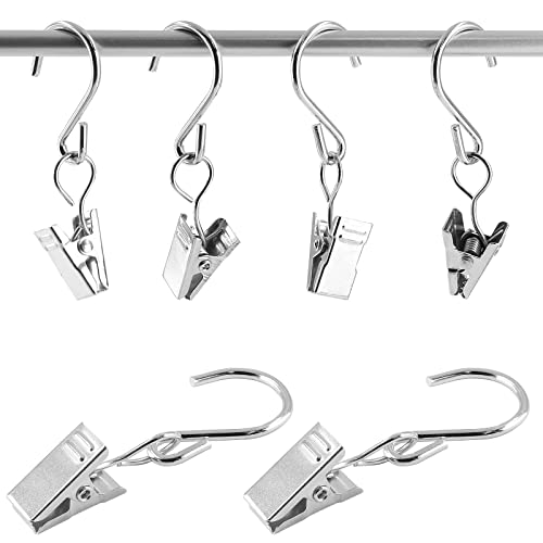 50-Piece Metal S-Hook Curtain Clips with Strong Grip - 2.25 Inch