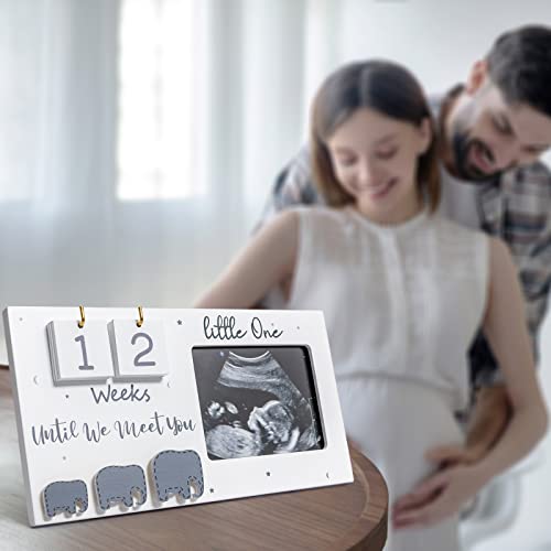 Ultrasound Sonogram Picture Frame with Baby Countdown Weeks - Pregnancy Gift