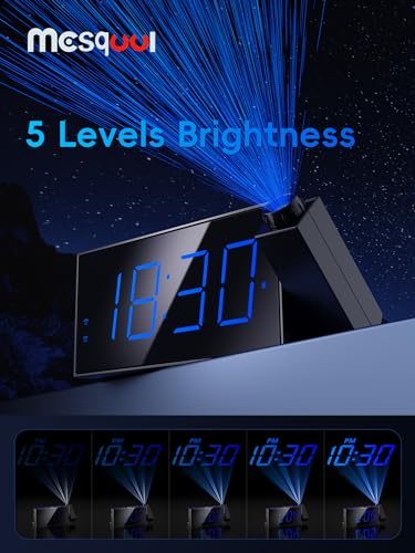 Digital Projection Alarm Clock with 180° Rotatable Projector & Dual Alarms