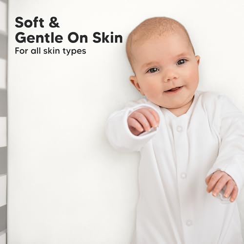 KeaBabies Organic Cotton Fitted Crib Sheets 2-Pack - Soft White