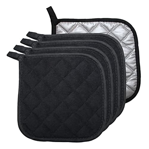 5-Piece Cotton Pot Holder Set, 8x8 Inch Heat-Resistant Kitchen Hot Pads
