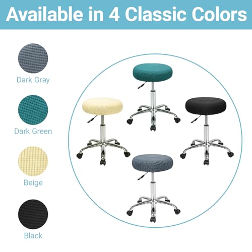 Round Bar Stool Covers - 2 Pack, Elastic Polyester, 11-14 Inch