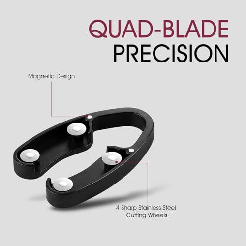 GOBETTER 2 Pack Black Wine Foil Cutters with Magnetic Design, Ergonomic & Reusable