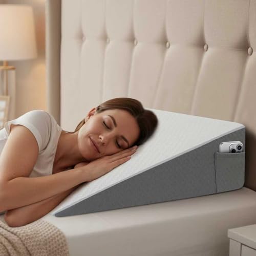 Bed Wedge Pillow for Sleeping - 8 Inch Incline Memory Foam