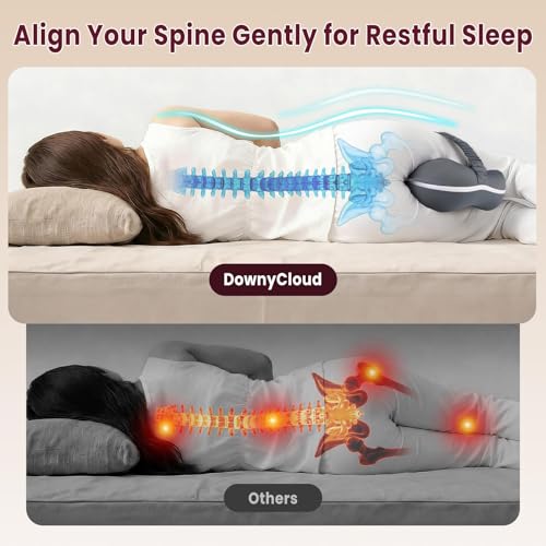 Memory Foam Knee Pillow for Side Sleepers with Adjustable Strap