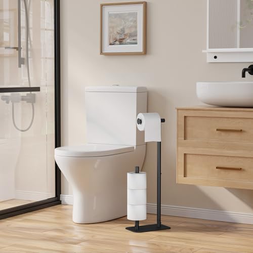 Free Standing Toilet Paper Holder Stand with 4 Roll Capacity